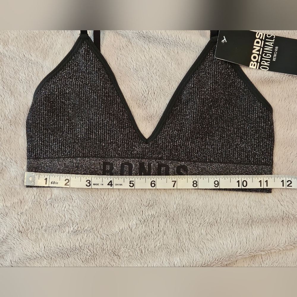 Bonds Retro Rib Triangle Bra, Sz. M - Picture 4 of 7